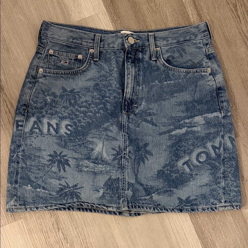 Tommy Hilfiger Blue Patterned Mini Skirt